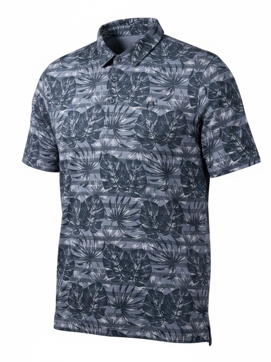 Travis Mathew Other - TravisMathew Men’s Medium Gray Tropical Leaf Golf Polo Shirt Short Sleeve EUC